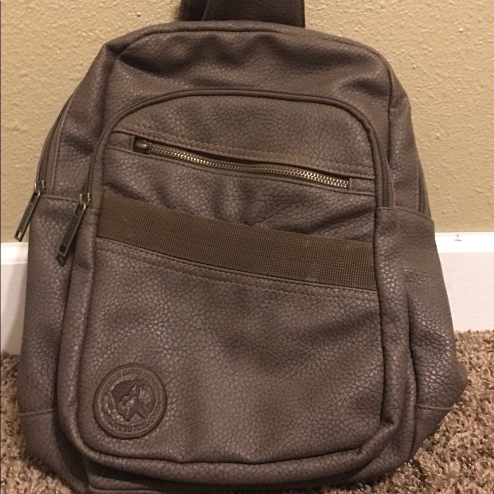 Buffalo David Bitton Leather Sling Backpack